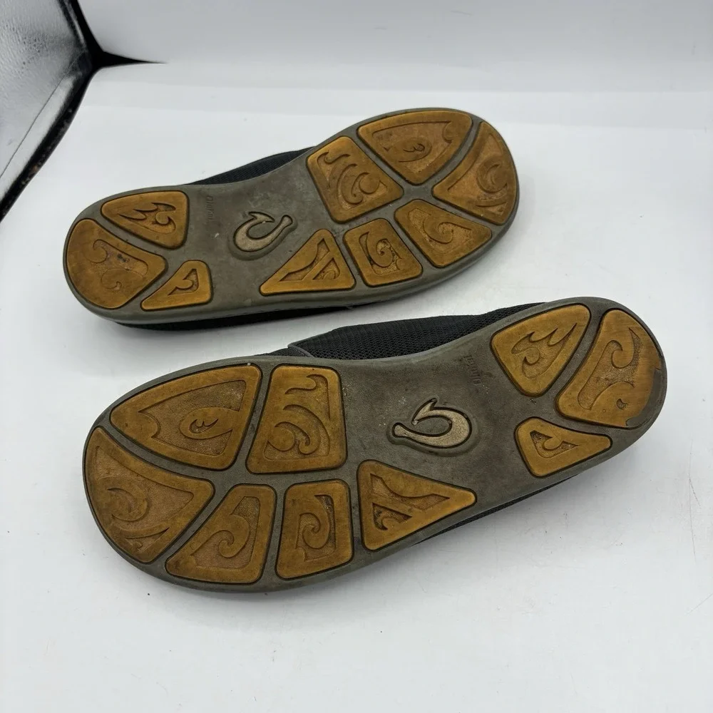 Olukai Boat Shoes Mens Size 9.5 Nohea Mesh Navy Blue Orange‎ Slip On Slide